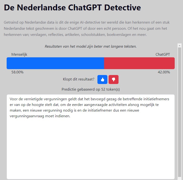 De eerste versie van GPT-Detective